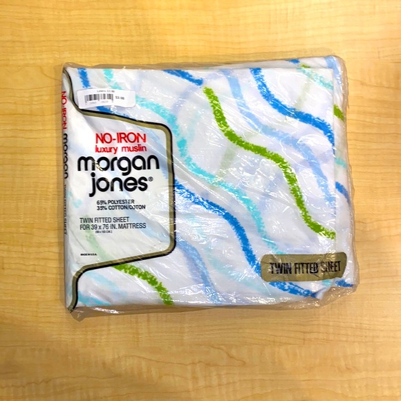 Vintage Morgan Jones, twin fitted sheet luxury muslin. new old stock, unopened - Picture 1 of 4